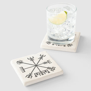 Posavasos De Piedra Símbolo Vikingo Vegvisir
