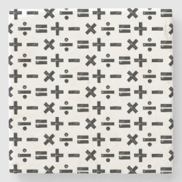 Posavasos De Piedra Símbolos blancos y negros de todas las matemáticas