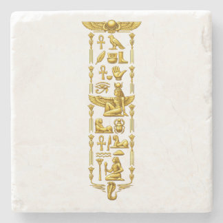 Posavasos De Piedra Símbolos dorados del antiguo Egipto – Jeroglíficos