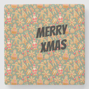 Posavasos De Piedra Símbolos navideños felices