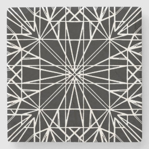 Posavasos De Piedra Simetría geométrica en blanco y negro