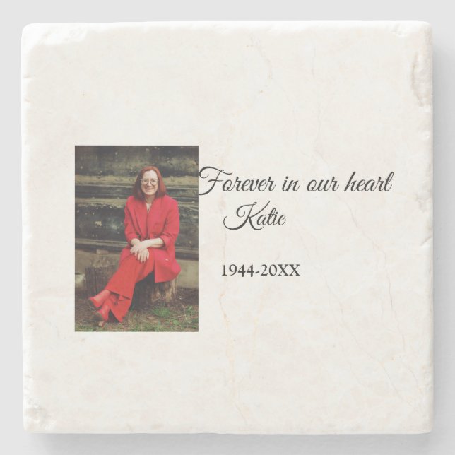 Posavasos De Piedra simple Añadir el texto de la foto mantener el recu (Anverso)