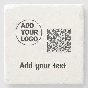 Posavasos De Piedra Simple código qr minimal agregar logo escanear nom
