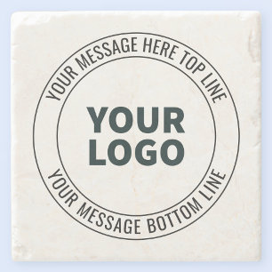 Posavasos De Piedra Simple de reemplazar con su logotipo o imagen