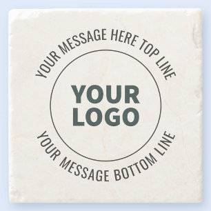 Posavasos De Piedra Simple de reemplazar con su logotipo o imagen