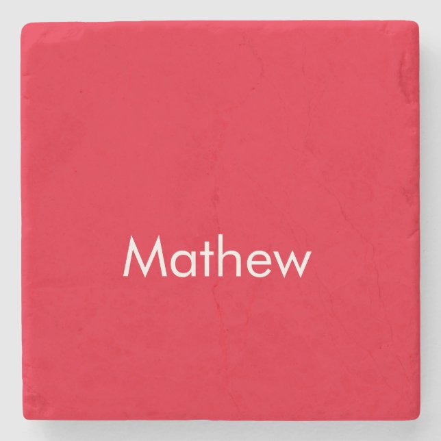 Posavasos De Piedra simple initial letter monogram add your name lett  (Anverso)