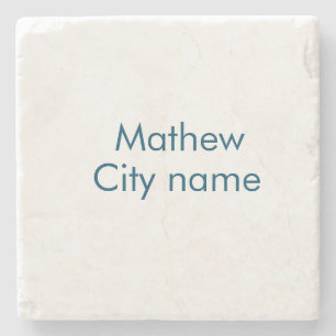 Posavasos De Piedra simple letra inicial monograma añada su nombre