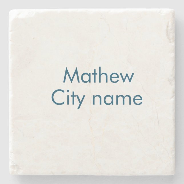 Posavasos De Piedra simple letra inicial monograma añada su nombre (Anverso)