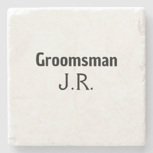Posavasos De Piedra SIMPLE MINIMAL agrega tu nombre groomsman personal