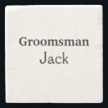 Posavasos De Piedra SIMPLE MINIMAL añada tu nombre personalizado groom<br><div class="desc">diseño</div>