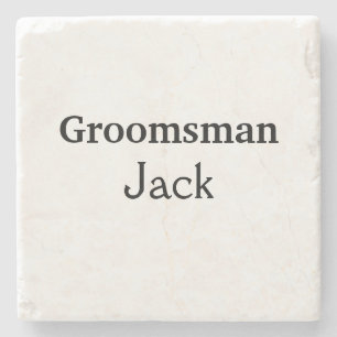Posavasos De Piedra SIMPLE MINIMAL añada tu nombre personalizado groom