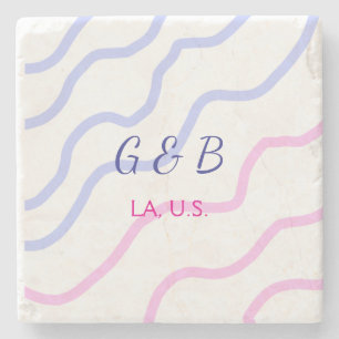 Posavasos De Piedra SIMPLE MINIMAL añade el nombre de tu pareja y el n