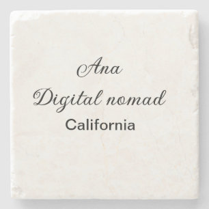 Posavasos De Piedra Simple minimal añade tu nombre texto lugar califor