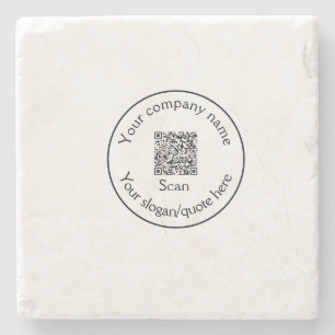 Posavasos De Piedra simple mínimo agregue su código Q R escanee agregu