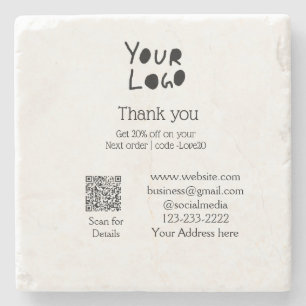 Posavasos De Piedra simple mínimo añadir el logotipo/diseño aquí texto