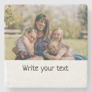 Posavasos De Piedra simple mínimo añadir tus navidades de fotos de tex