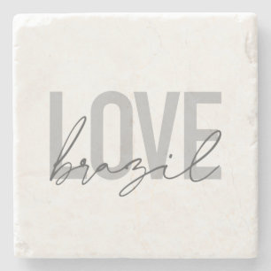 Posavasos De Piedra Simple, moderno, urbano, genial diseño Love Brazil
