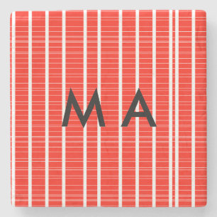 Posavasos De Piedra Simple monograma agregar su nombre letra hombre mi