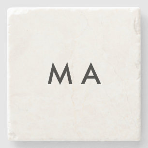 Posavasos De Piedra Simple monograma añade tu letra de nombre hombre m