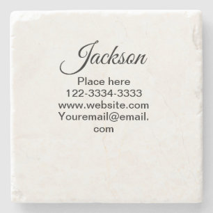 Posavasos De Piedra Simple texto mínimo añadir nombre lugar ciudad tel