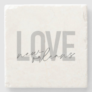 Posavasos De Piedra Simple, urbano, moderno diseño fresco Love New Orl