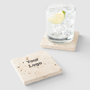 Posavasos De Piedra Simple y minimalista logo personalizado elegante a