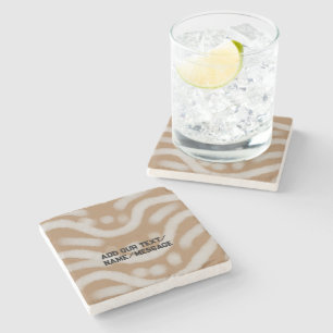 Posavasos De Piedra Simple y mínimo añadir tu purpurina de texto de fo