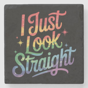 Posavasos De Piedra Simplemente parezco hetero Arcoíris Gay LGBTQ Orgu