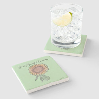 Posavasos De Piedra Simply Beautiful Sunflower