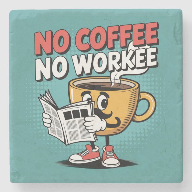 Posavasos De Piedra Sin café sin trabajo (Anverso)
