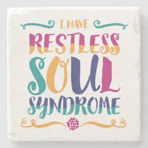 Posavasos De Piedra Síndrome de Soul Inquieto Tipografía Hippie