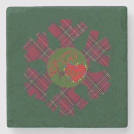 Posavasos De Piedra Single Plaid Snowflake 
