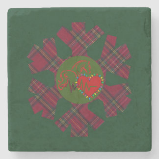 Posavasos De Piedra Single Plaid Snowflake 