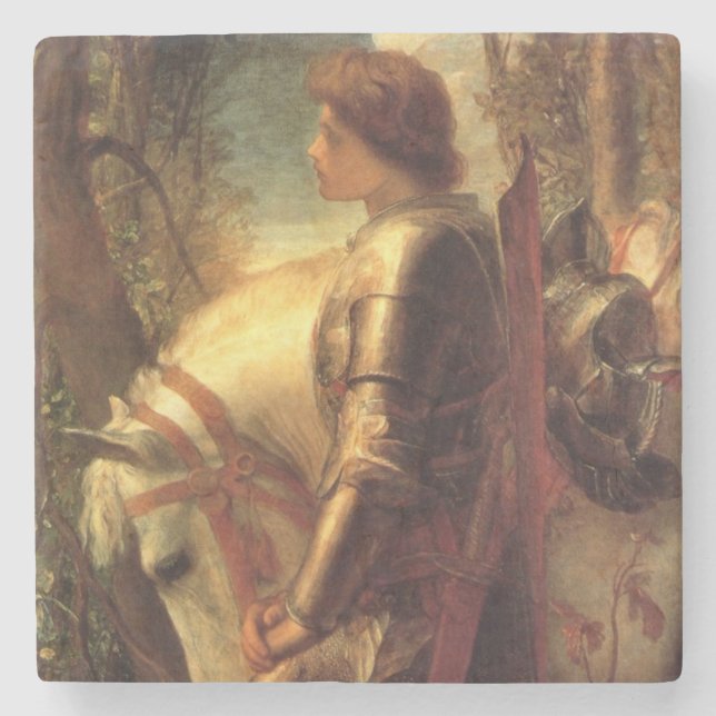 Posavasos De Piedra Sir Galahad (de George Frederick Watts) (Anverso)
