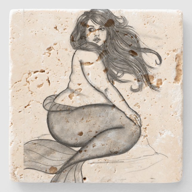 Posavasos De Piedra Sirena Coster (Anverso)