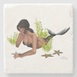 Posavasos De Piedra Sirena De Brunéi Con Pascua De Piedra De Starfish