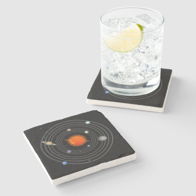 Posavasos De Piedra Sistema Solar de Flare Solar (Lateral)