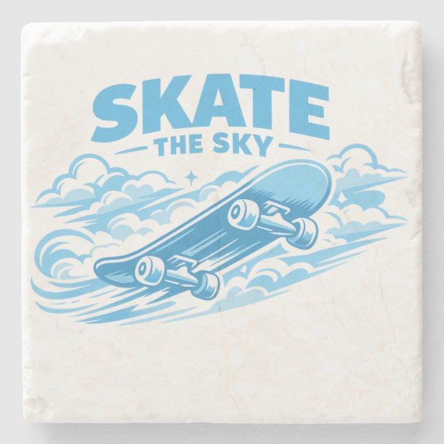 Posavasos De Piedra Skate The Sky – Blue Drift (Anverso)