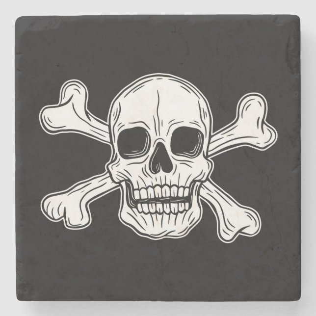 Posavasos De Piedra Skeleton pirata (Anverso)