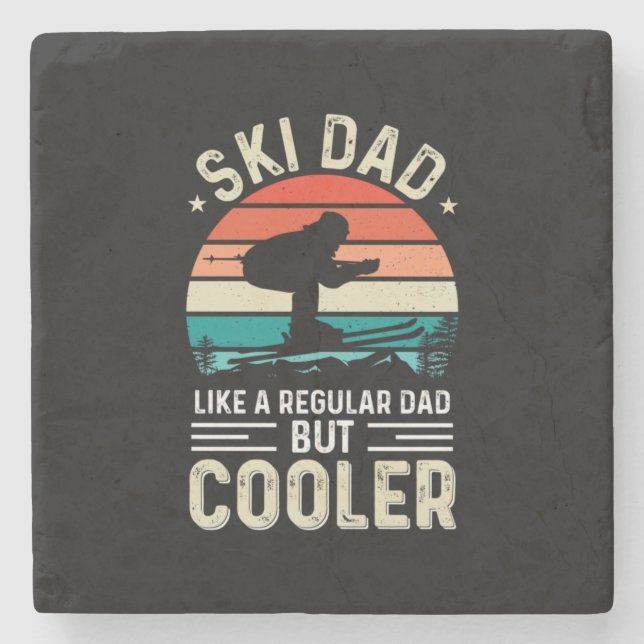 Posavasos De Piedra Ski Dad (Anverso)