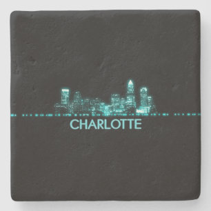 Posavasos De Piedra Skyline de Charlotte