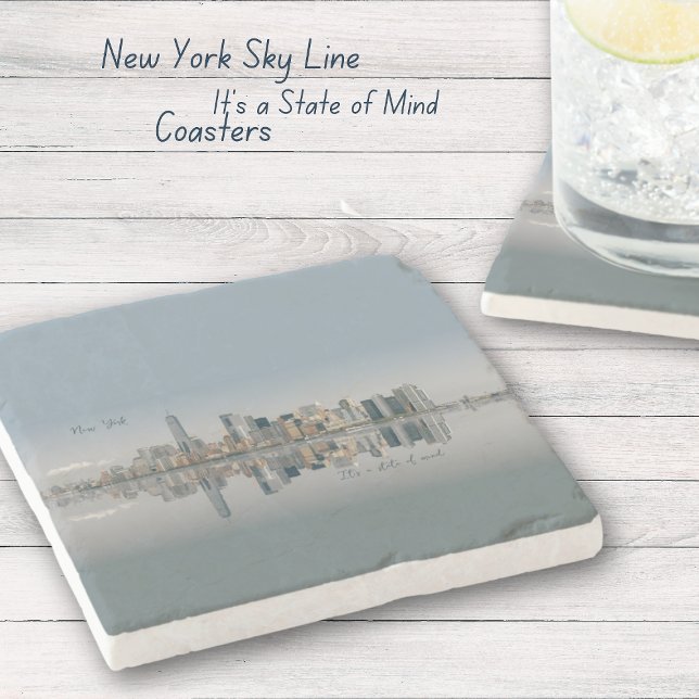 Posavasos De Piedra Skyline Manhattan de Nueva York (NY Skyline It's a State of Mind Coasters)