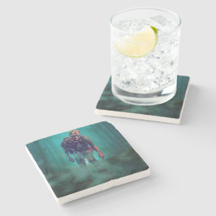 Posavasos De Piedra SlipperyJoe figura de zombie aterradora aislada om