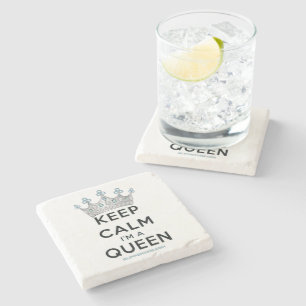 Posavasos De Piedra SlipperyJoe's Keep Calm Queen Royal Crown jewels a