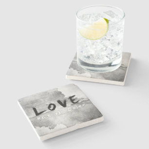 Posavasos De Piedra SlipperyJoe's Love no tiene color que diga blanco