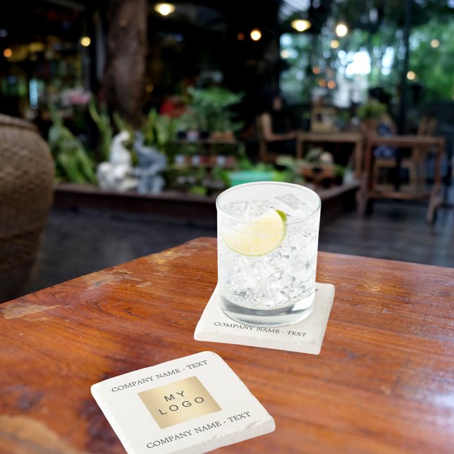 Posavasos De Piedra Slogan de texto del logo de la empresa comercial (Subido por el creador)