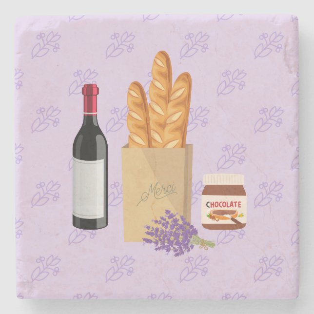 Posavasos De Piedra Snack Francés (Anverso)