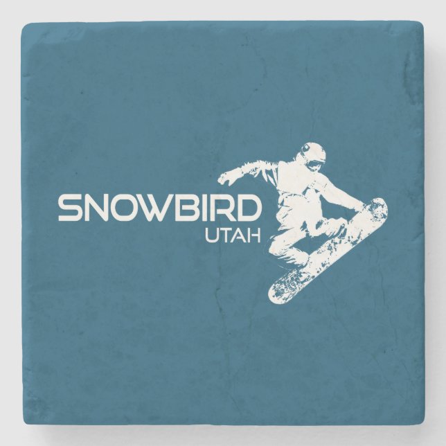 Posavasos De Piedra Snowbird Utah Snowboarder (Anverso)