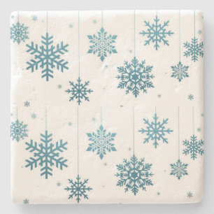 POSAVASOS DE PIEDRA ***SNOWFLAKES*** COSTERO