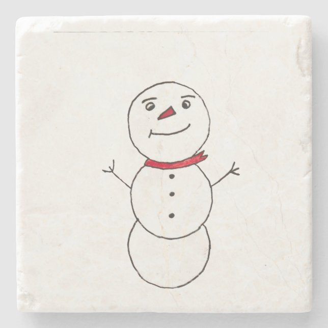 Posavasos De Piedra Snowman (Anverso)
